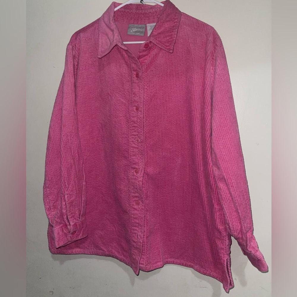 NWOT Corduroy Pink Barbie Shirt Jacket Shacket  XLG